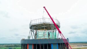 Ongoing installation of tower cab at Ebonyi Airport in Nigeria by Banna